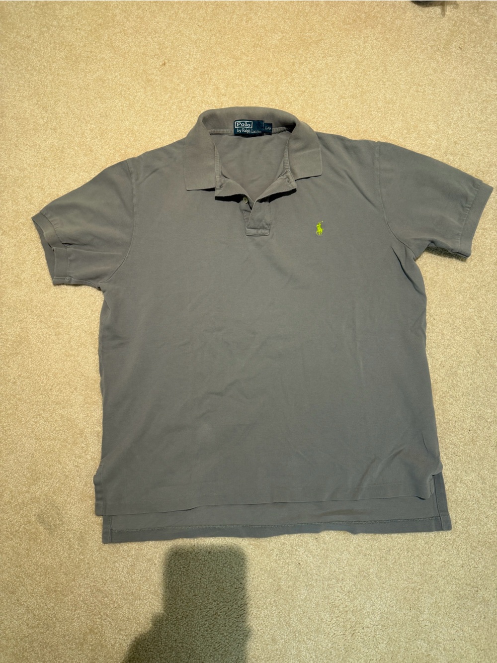 Ralph Lauren Men's Slate Gray Polo with Lime Pony